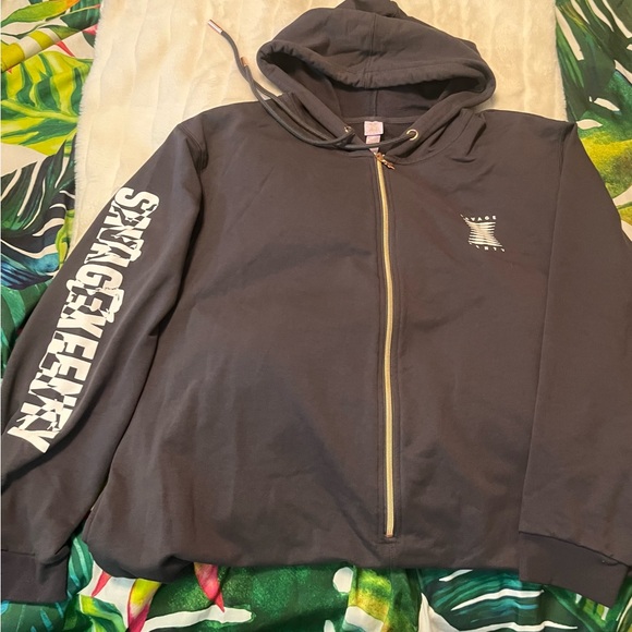 Savage x Fenty 2X Plus Dark Grey Zip Forever Hooded Onesie Romper Fall Jumpsuit - Picture 9 of 9